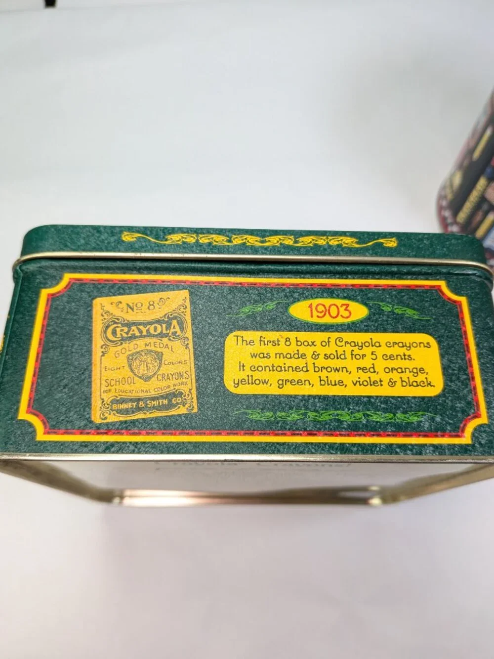 VTG Teacher Metal Tin Bundle: (5) Collectible Storage Tins (Crayola, ABC, Decor)